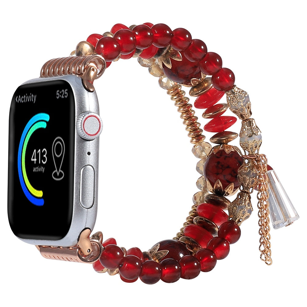 For Apple Watch Series 9 8 7 41mm SE (2023) SE SE (2022) 6 5 4 40mm 3 2 1 38mm Stylish Agate + Stainless Steel Bracelet Watch Strap Watch Band For Apple Watch Series 9 8 7 41mm SE (2023) SE SE (2022) 6 5 4 40mm 3 2 1 38mm Stylish Agate + Stainless Steel Bracelet Watch Strap Watch Band